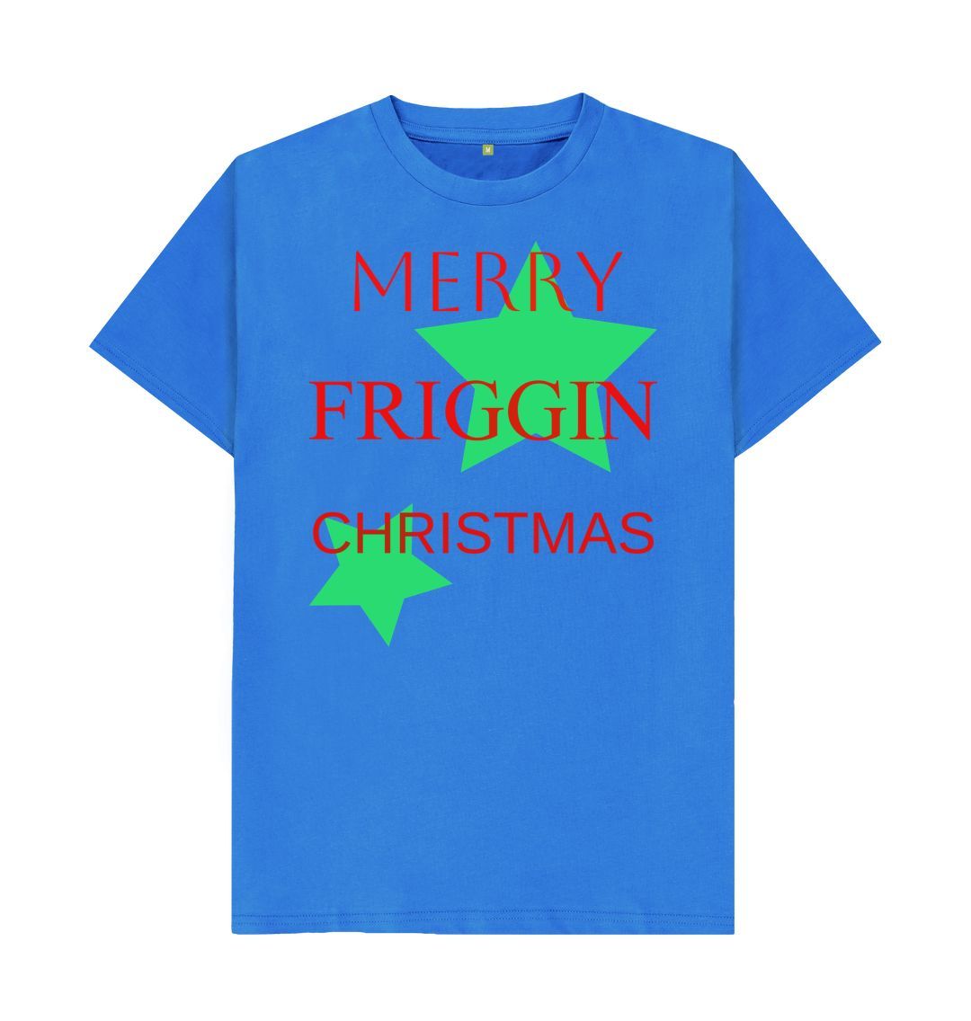 Bright Blue Merry Friggin Christmas Tee