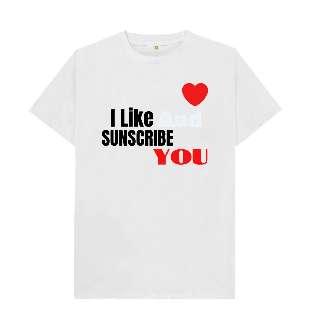 White I like And Subscribe You Tee