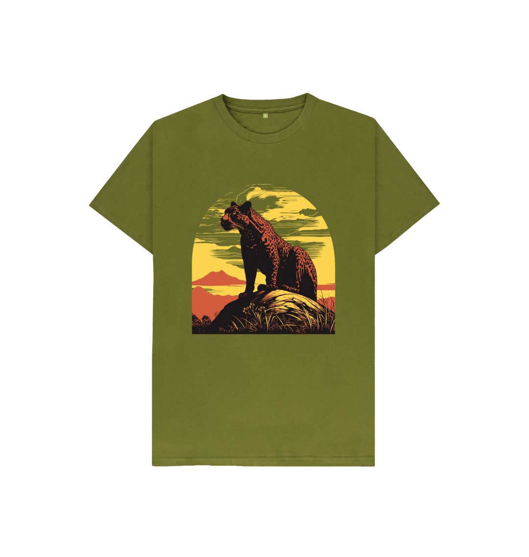 Moss Green Leopard Sunset Tee