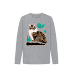 Athletic Grey Brown Cat Long Sleeve Tee