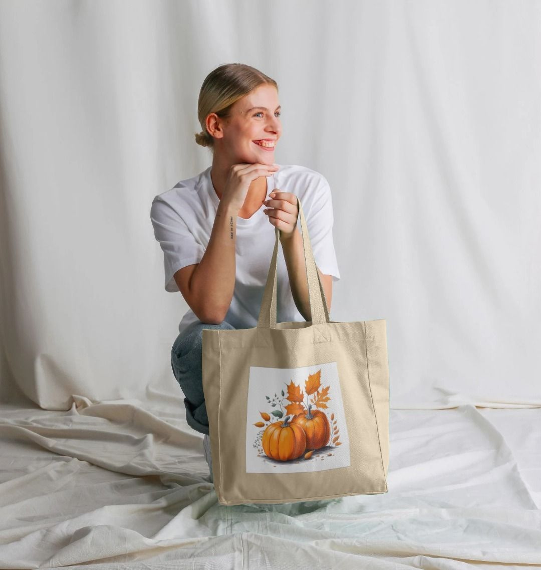 Pumpkins And Leaves Shopper Tote