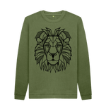 Khaki Printed Sweater Front