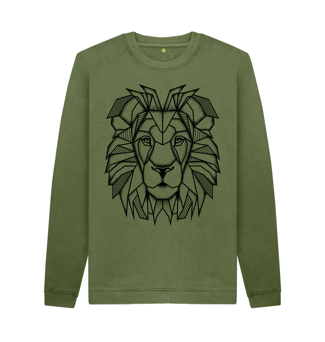 Khaki Printed Sweater Front