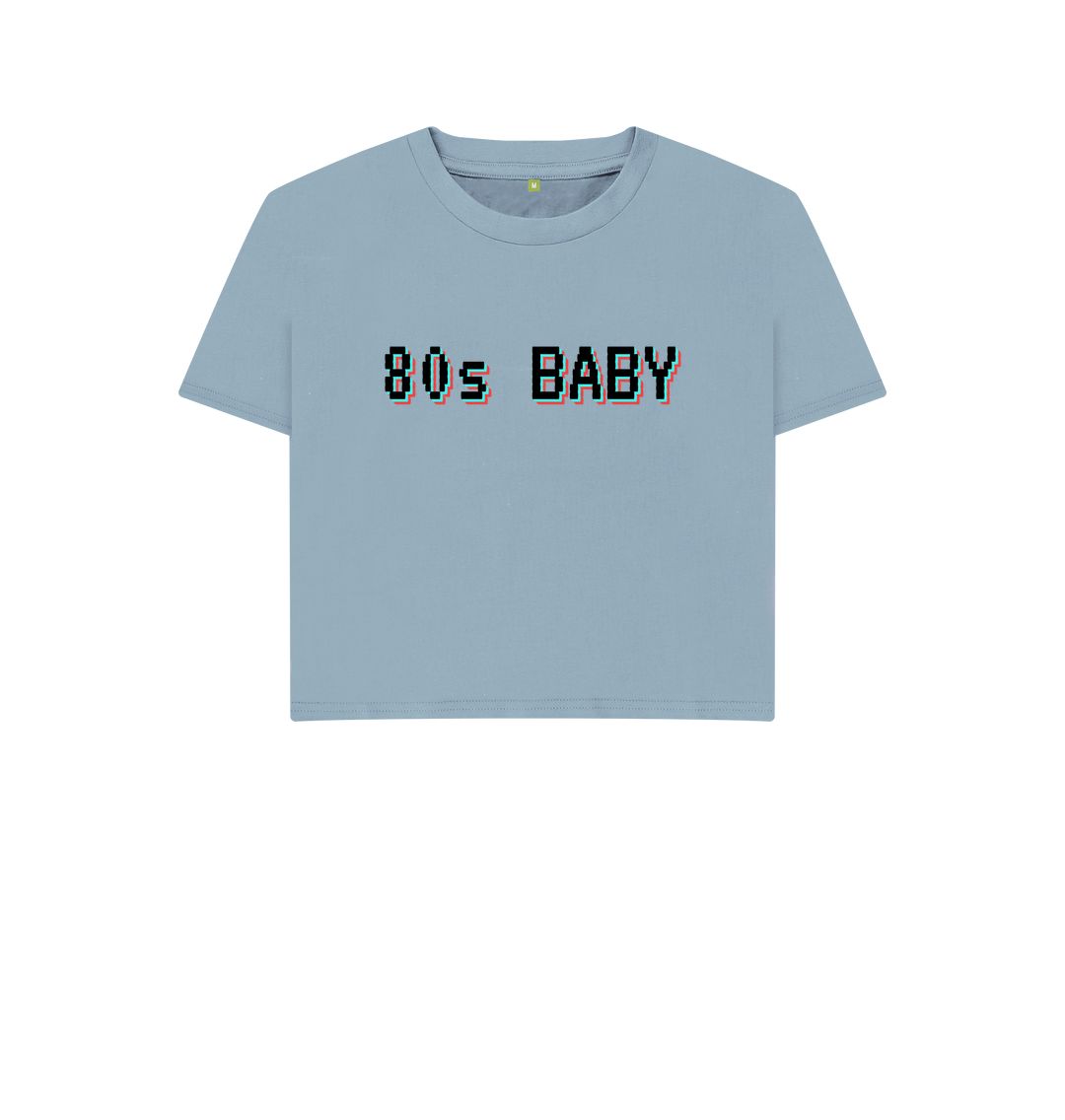 Stone Blue 80s Baby Boxy Tee