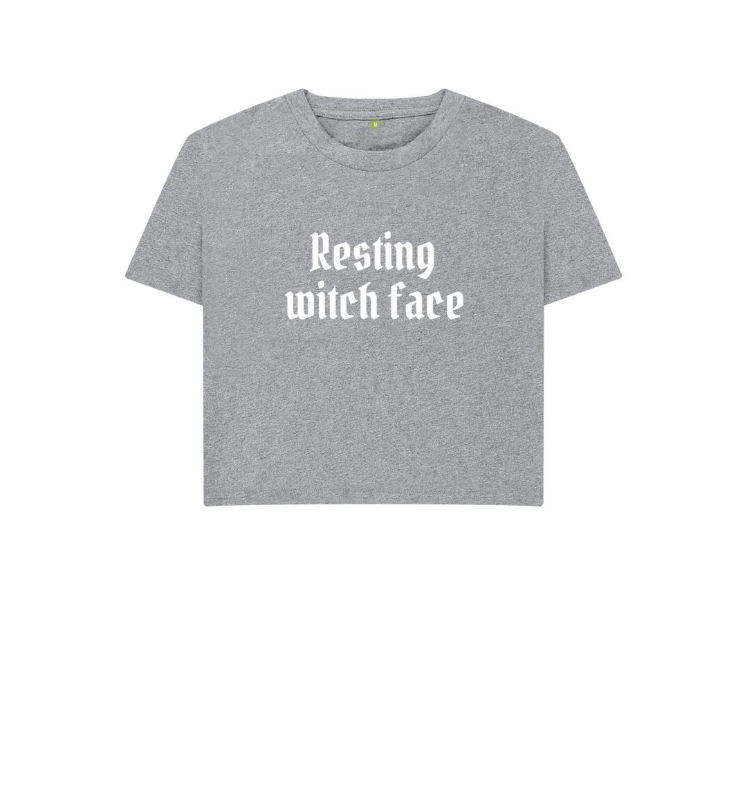 Athletic Grey Resting Witch Face Boxy Tee