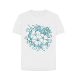 White Wild Flowers Relaxed Tee