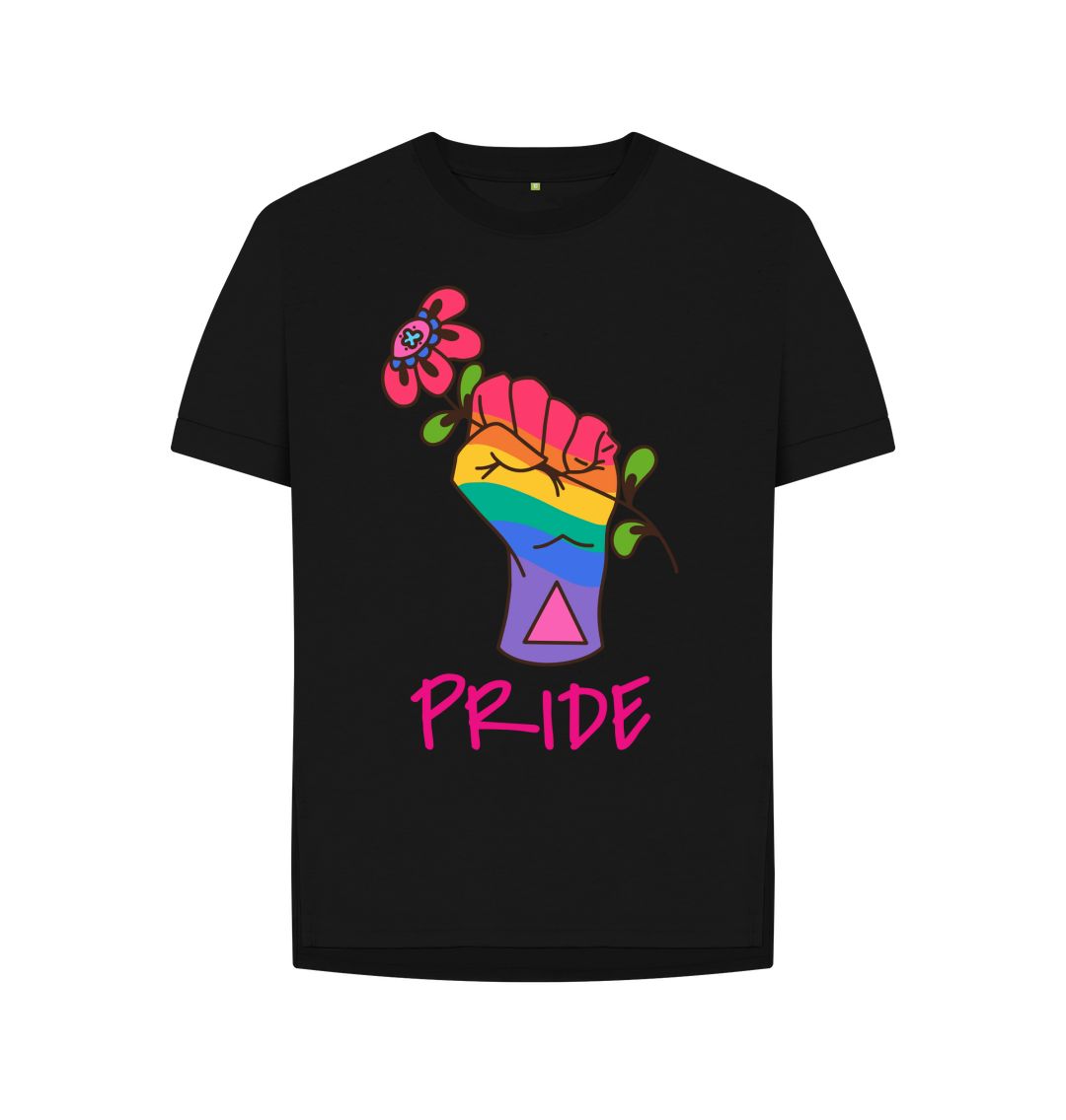 Black Flower Pride Relaxed Fit Tee