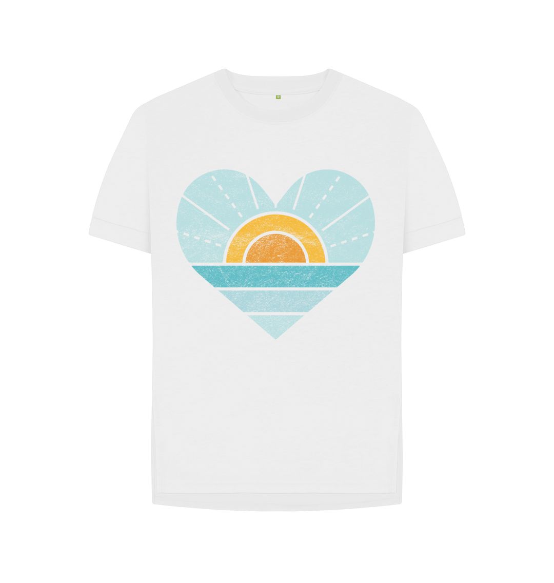 White Heart, Sunset And Sea Relaxed Tee