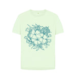 Pastel Green Wild Flowers Relaxed Tee