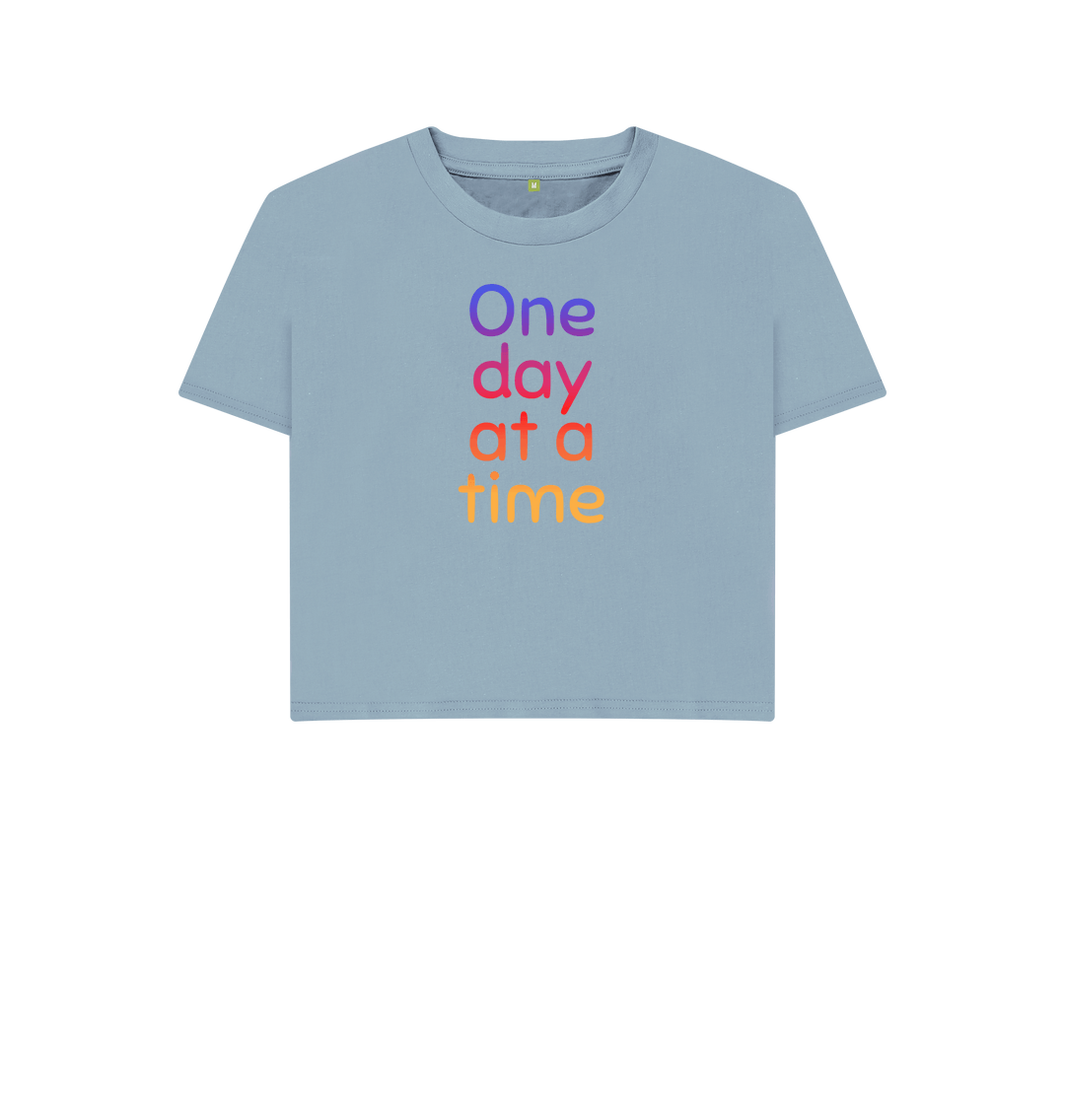 Stone Blue Printed T-shirt Front