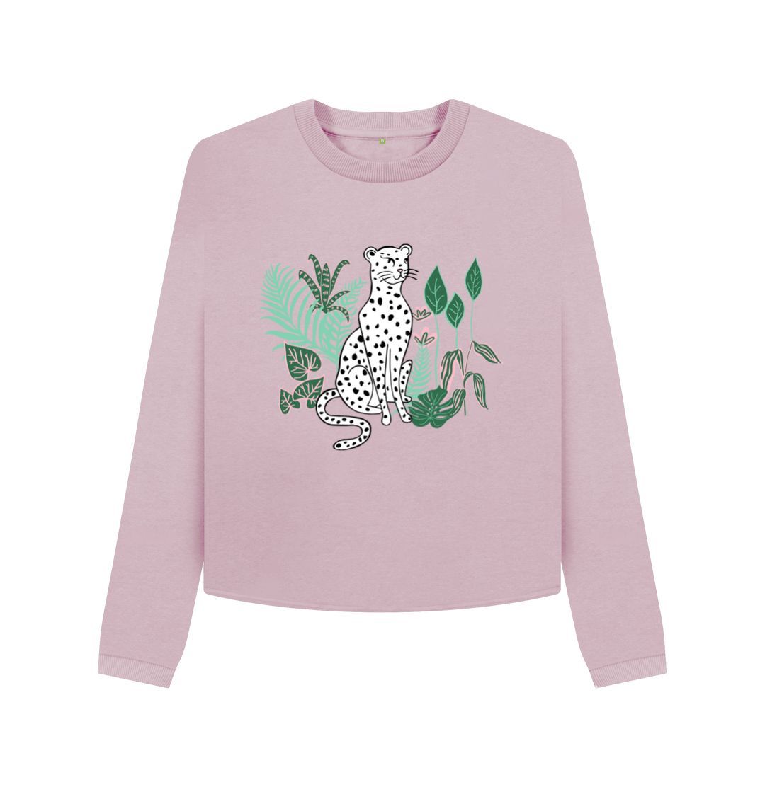 Mauve White Leopard Boxy Jumper