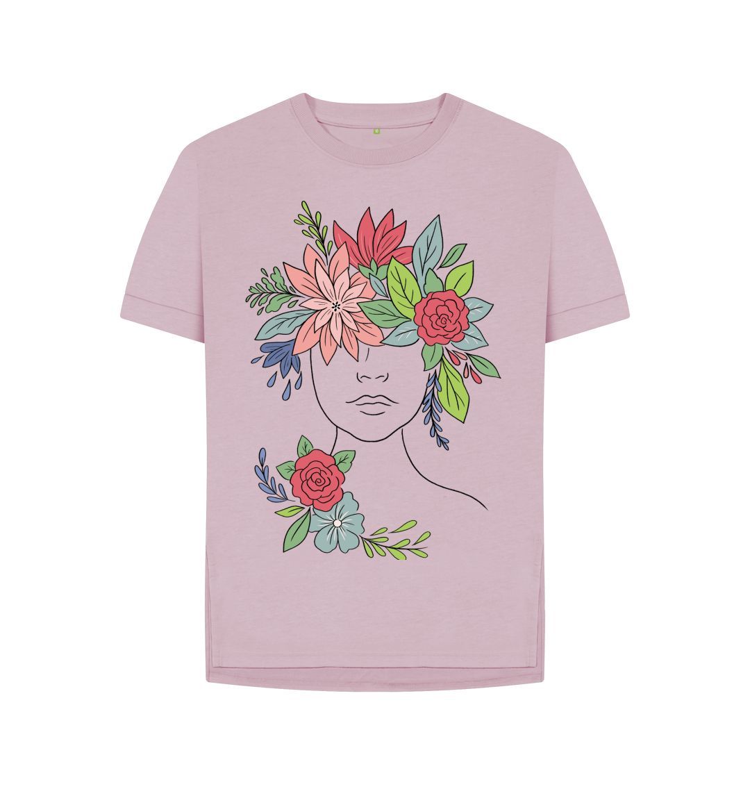 Mauve Headful Of Flowers Relaxed Tee