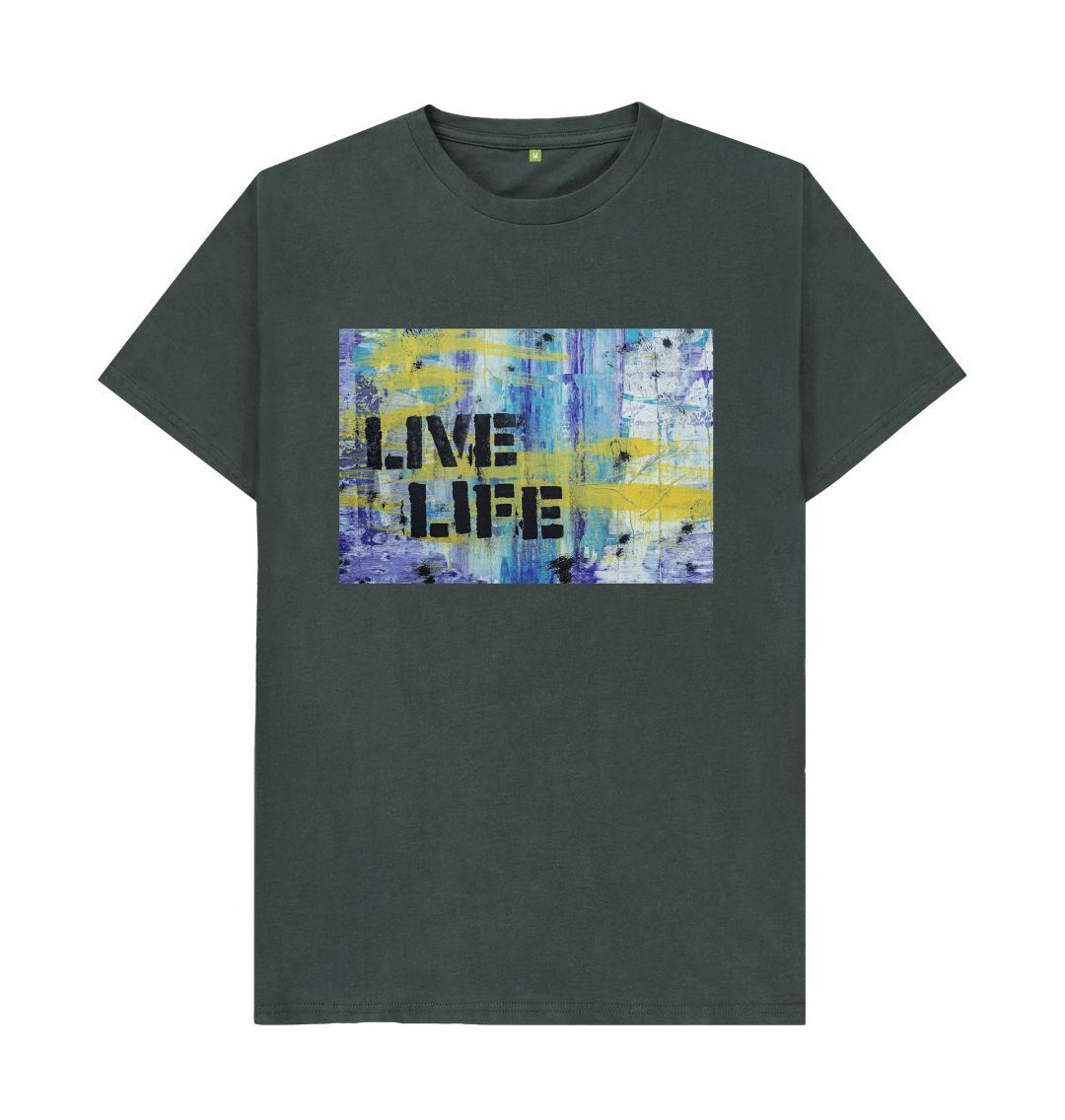 Dark Grey Love To Live Life Tee