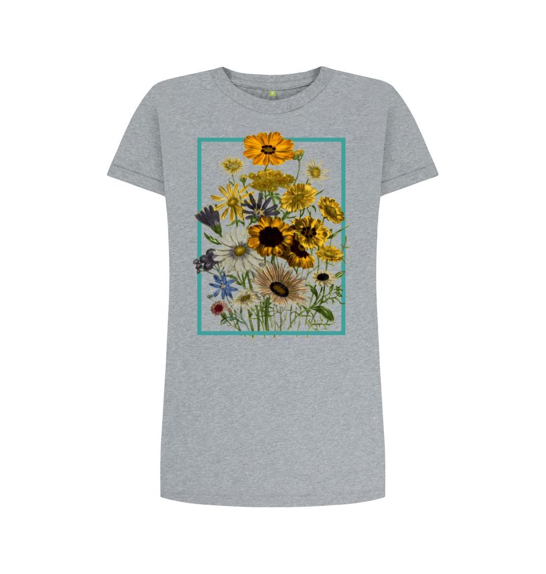 Athletic Grey Wild Flowers Tee Dress