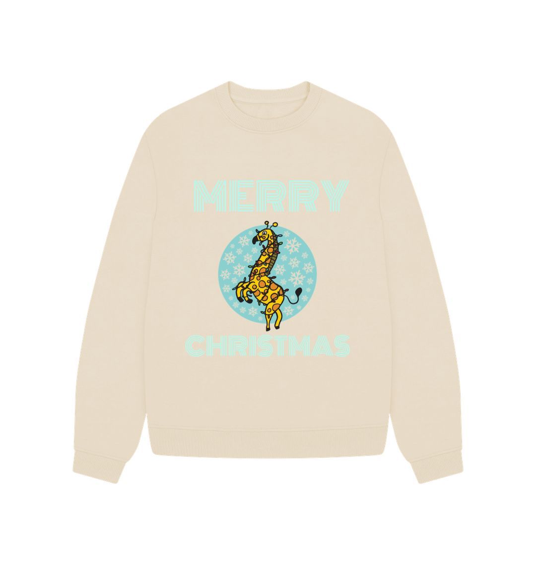 Oat Merry Christmas Giraffe Oversized Jumper