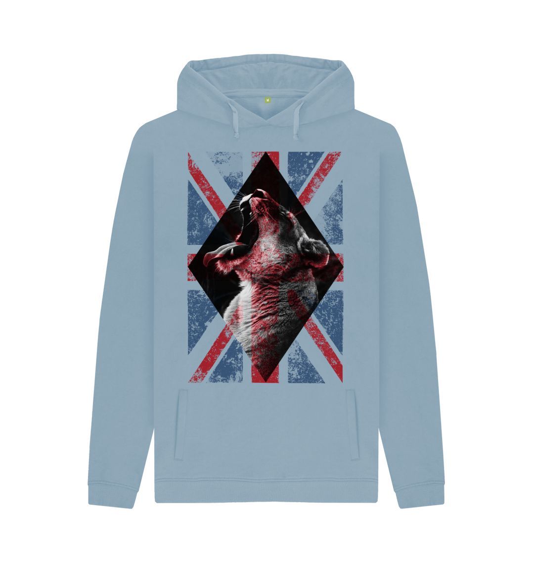 Stone Blue Union Jack Lion Hoody