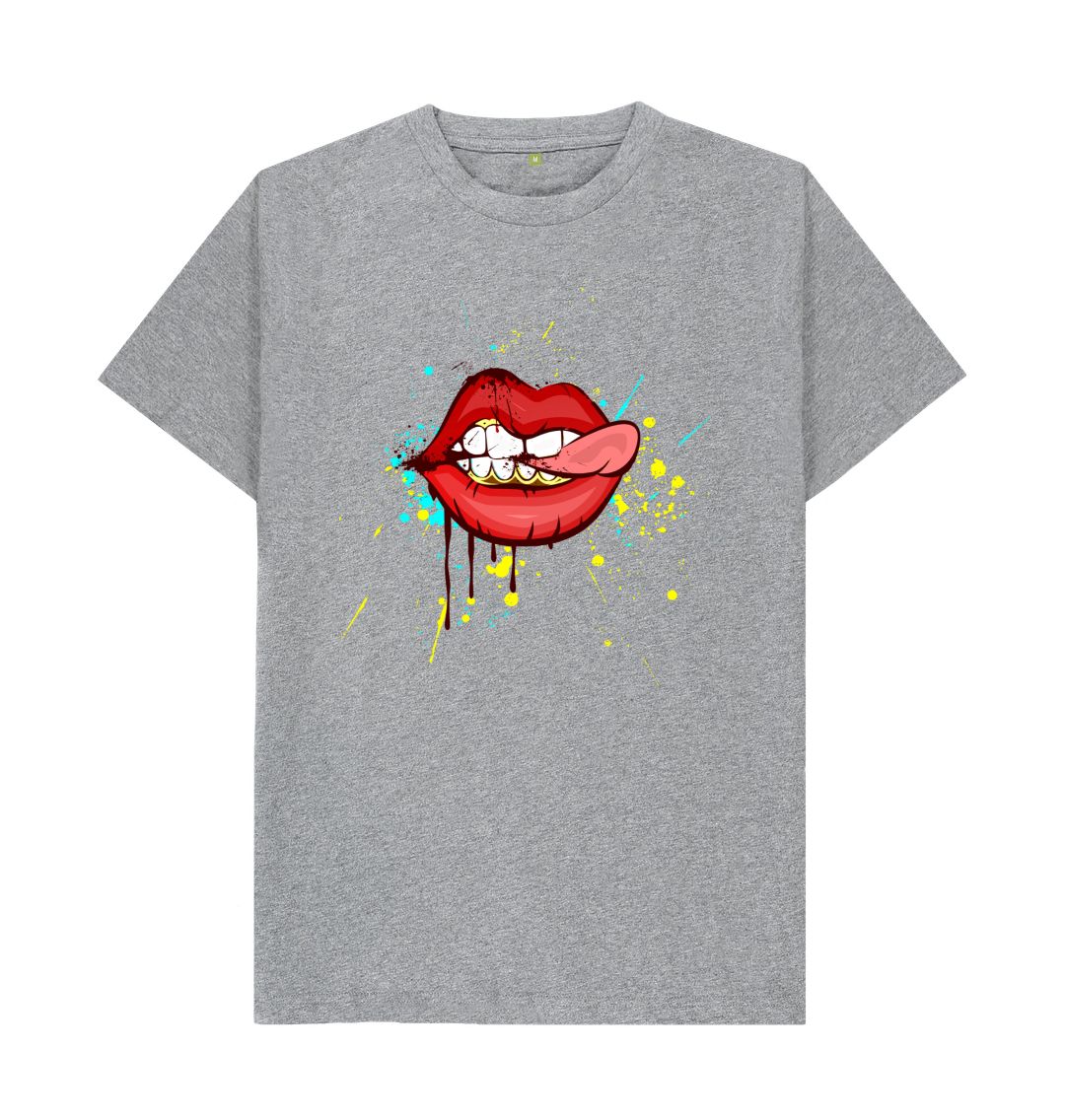 Athletic Grey Red Cheeky Lips Tee