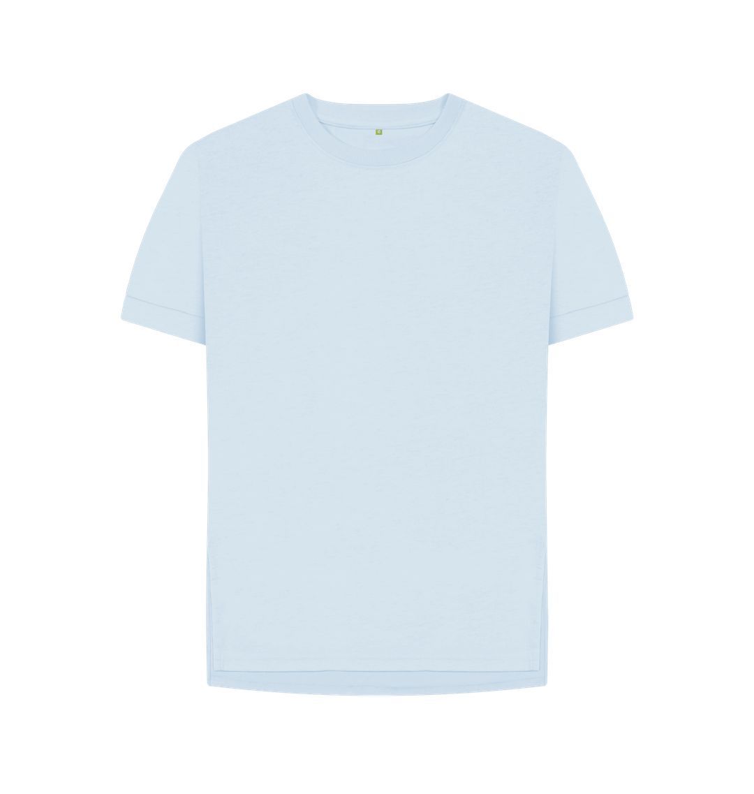 Sky Blue Plain Relaxed Fit Tee