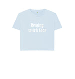 Sky Blue Resting Witch Face Boxy Tee