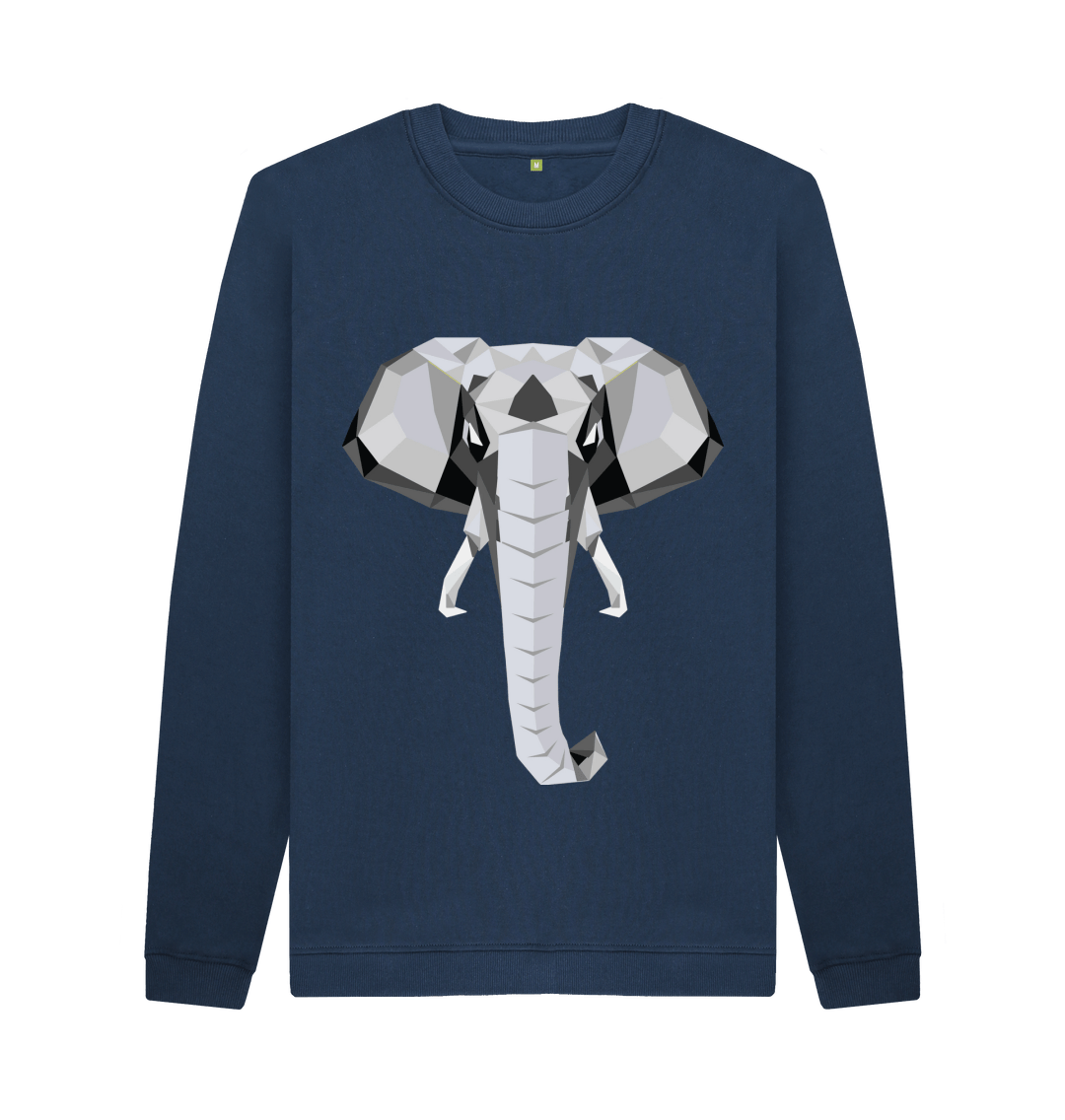 Navy Blue Printed Sweater Front