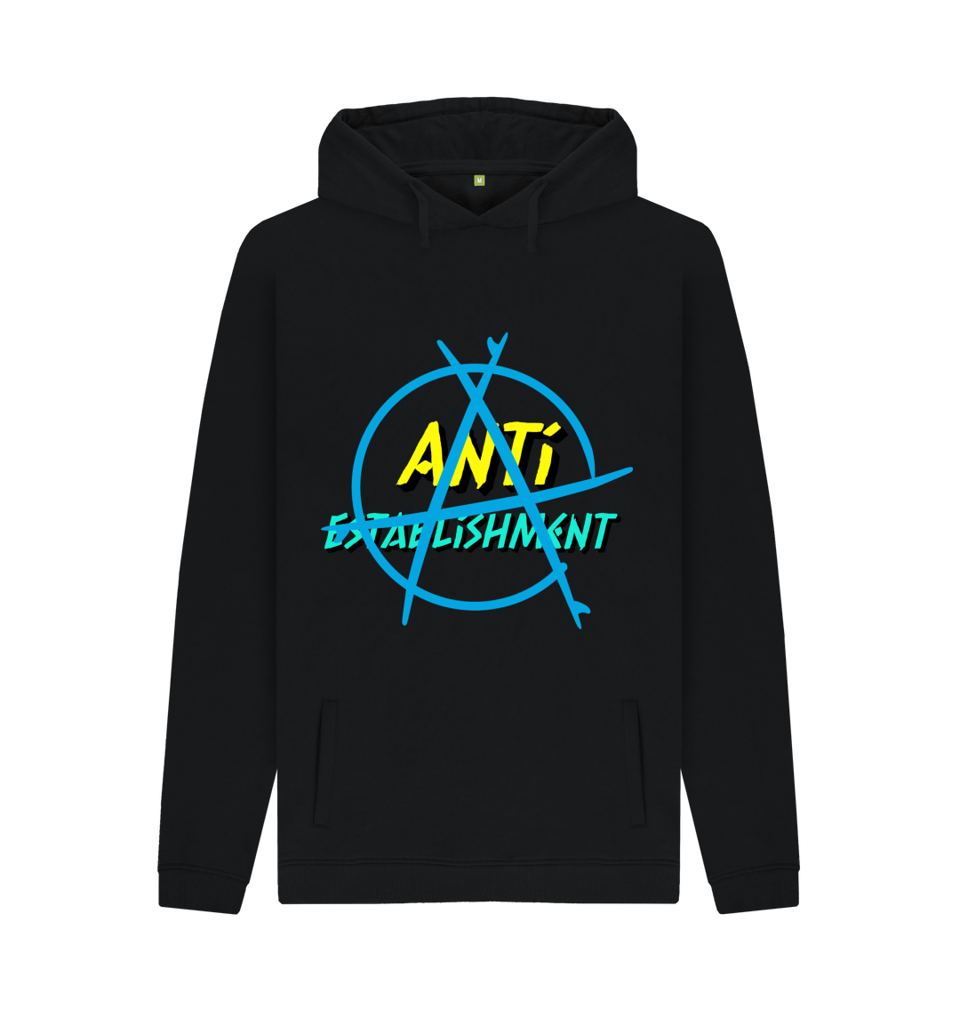 Black Printed Hoody Front