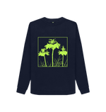 Navy Blue Printed Sweater Front