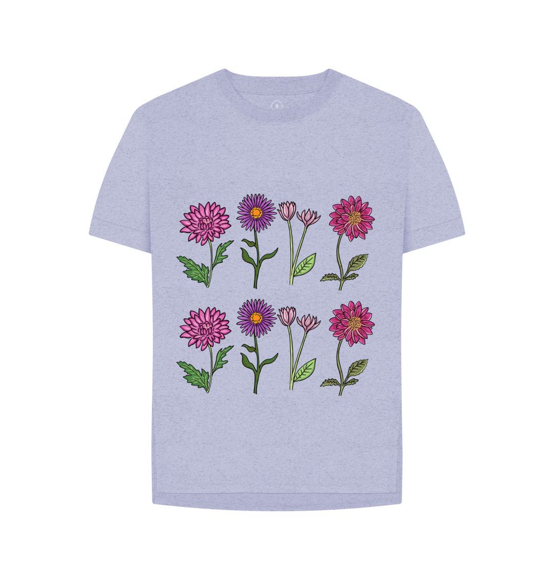 Lavender Wild Pink & Purple Flowers Remill Relaxed Tee