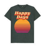 Dark Grey Sunset Happy Days Tee