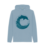 Stone Blue Printed Hoody Front