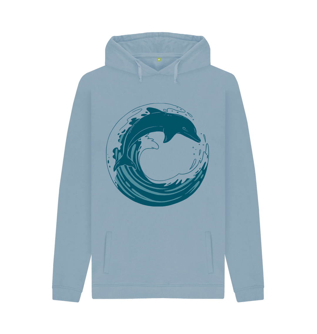 Stone Blue Printed Hoody Front