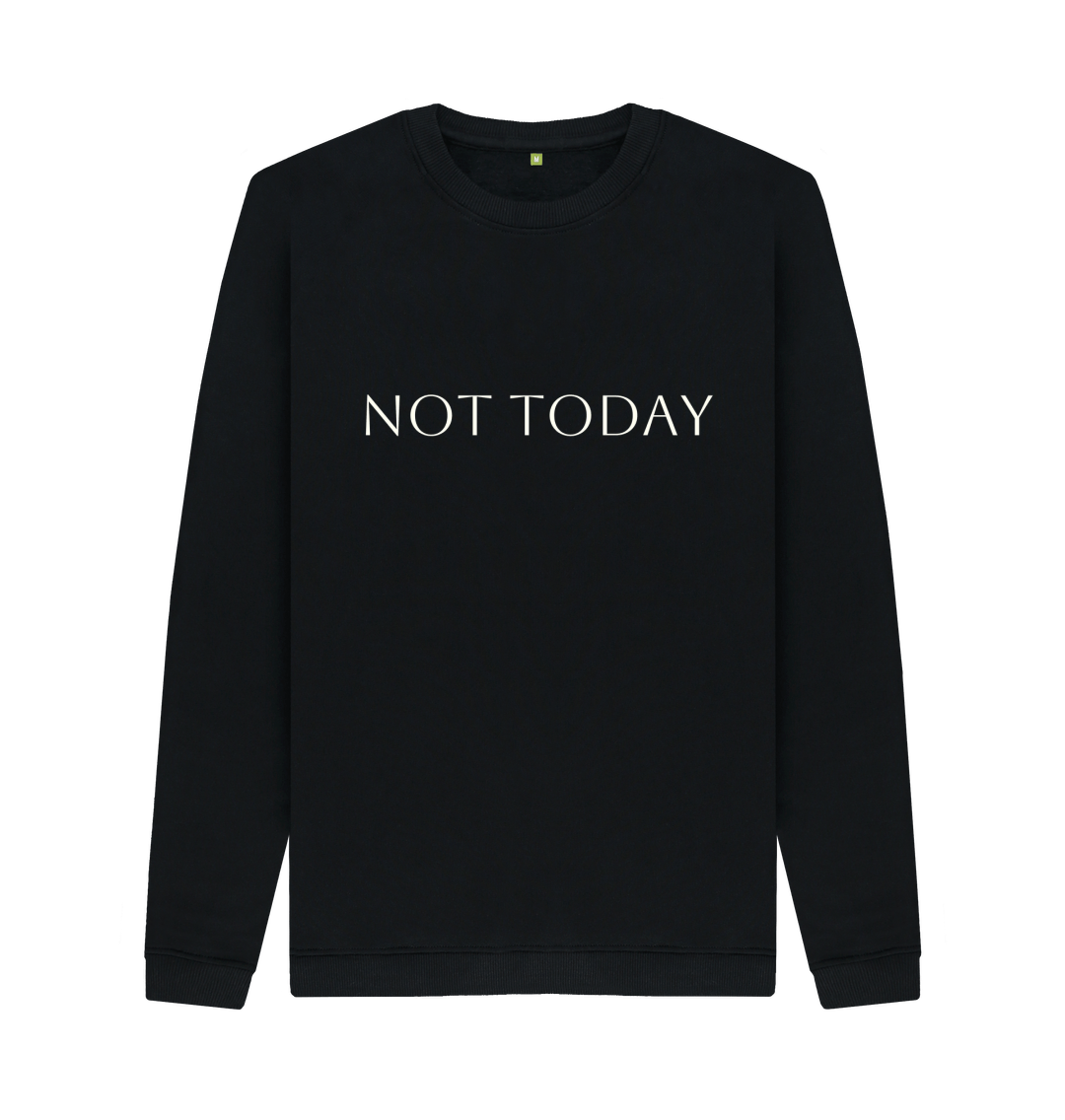 Black Printed Sweater Front