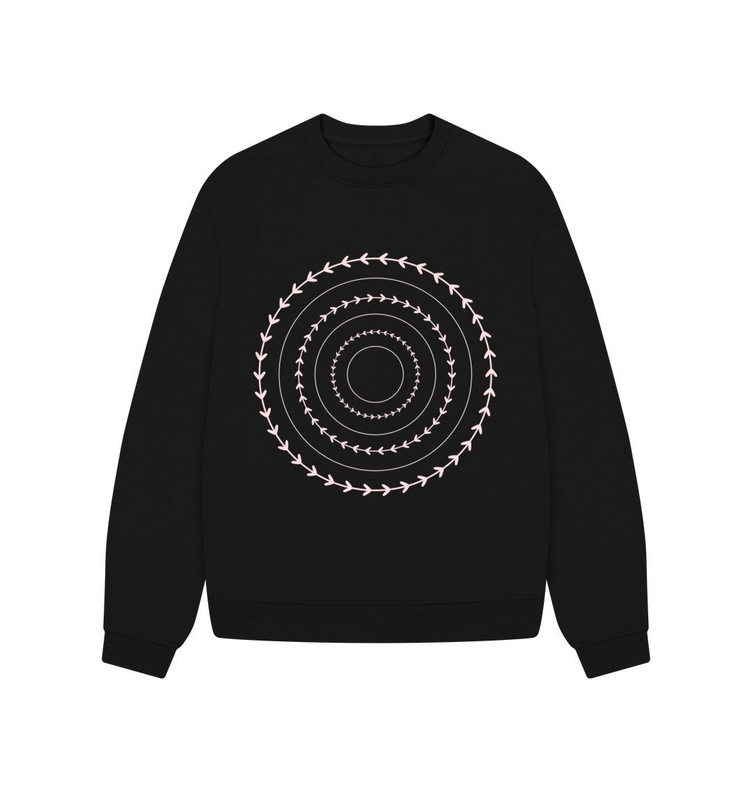 Black Circles Within Circles Oversized Jumper