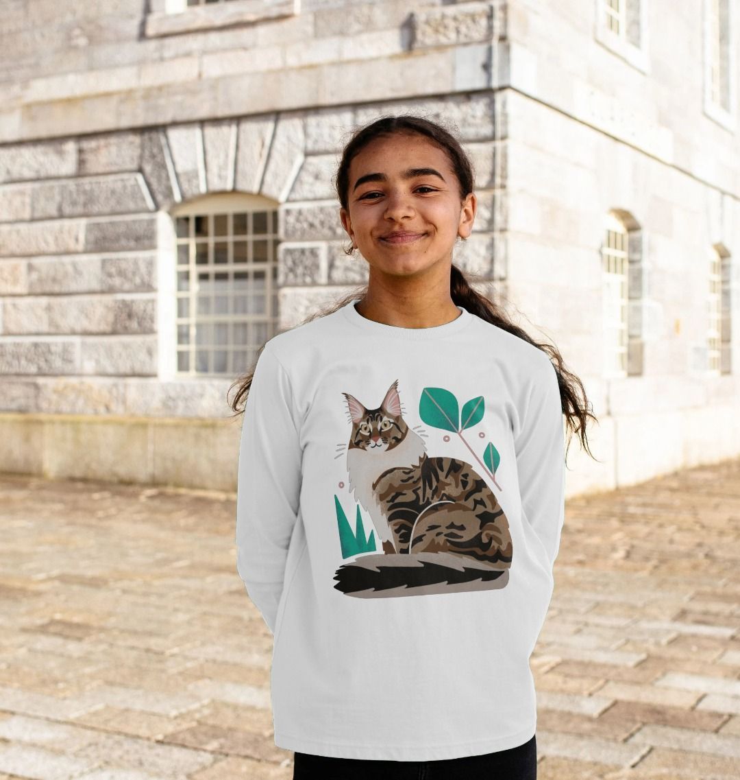 Brown Cat Long Sleeve Tee