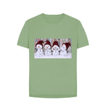 Sage Cute Snowmen Relaxed Tee