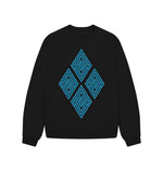 Black Blue Diamonds Oversized Jumper