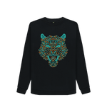Black Printed Sweater Front