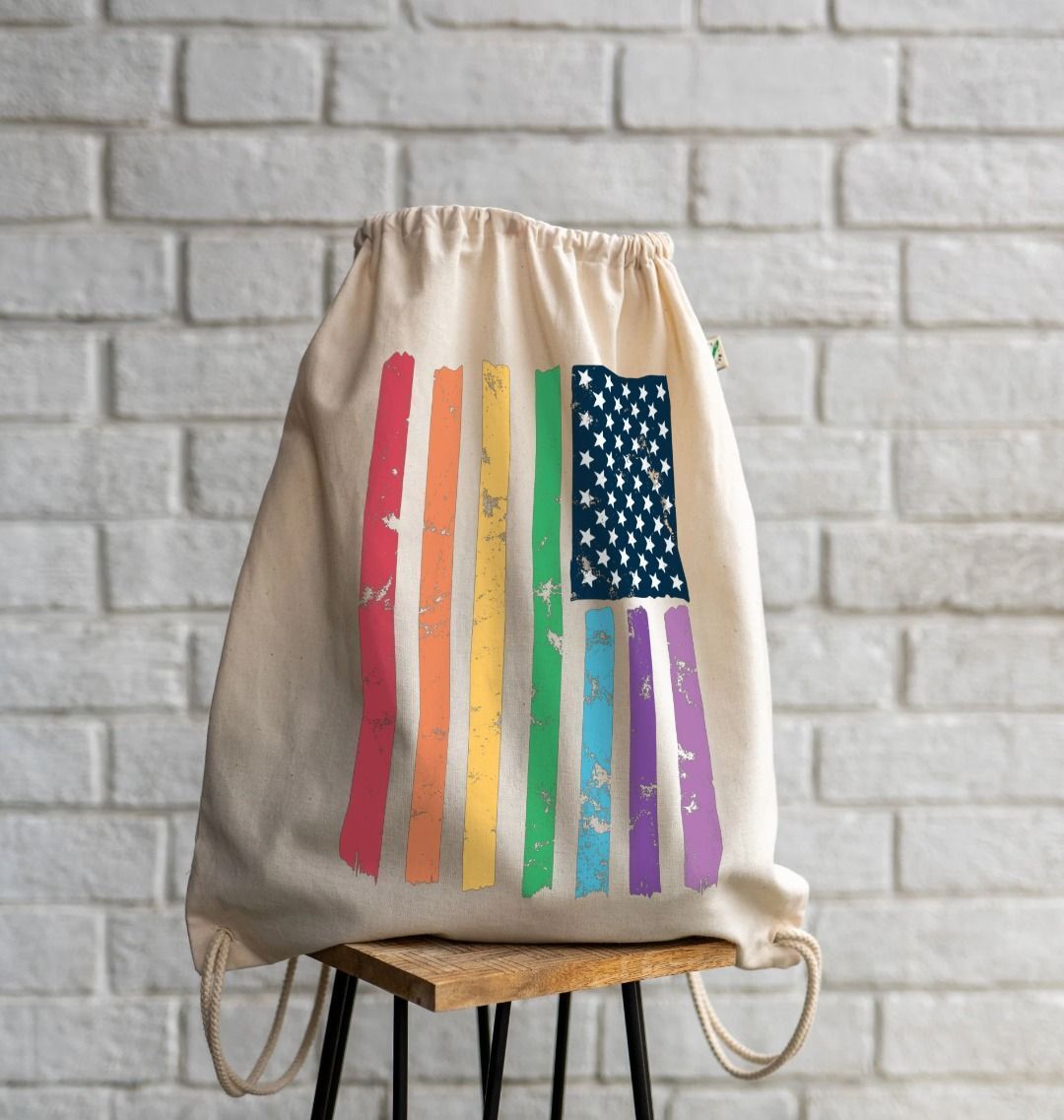 Pride Flag Drawstring Bag