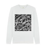 White Scribble Crew Neck Jumper