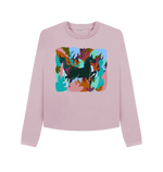 Mauve Printed Boxy Jumpers Front