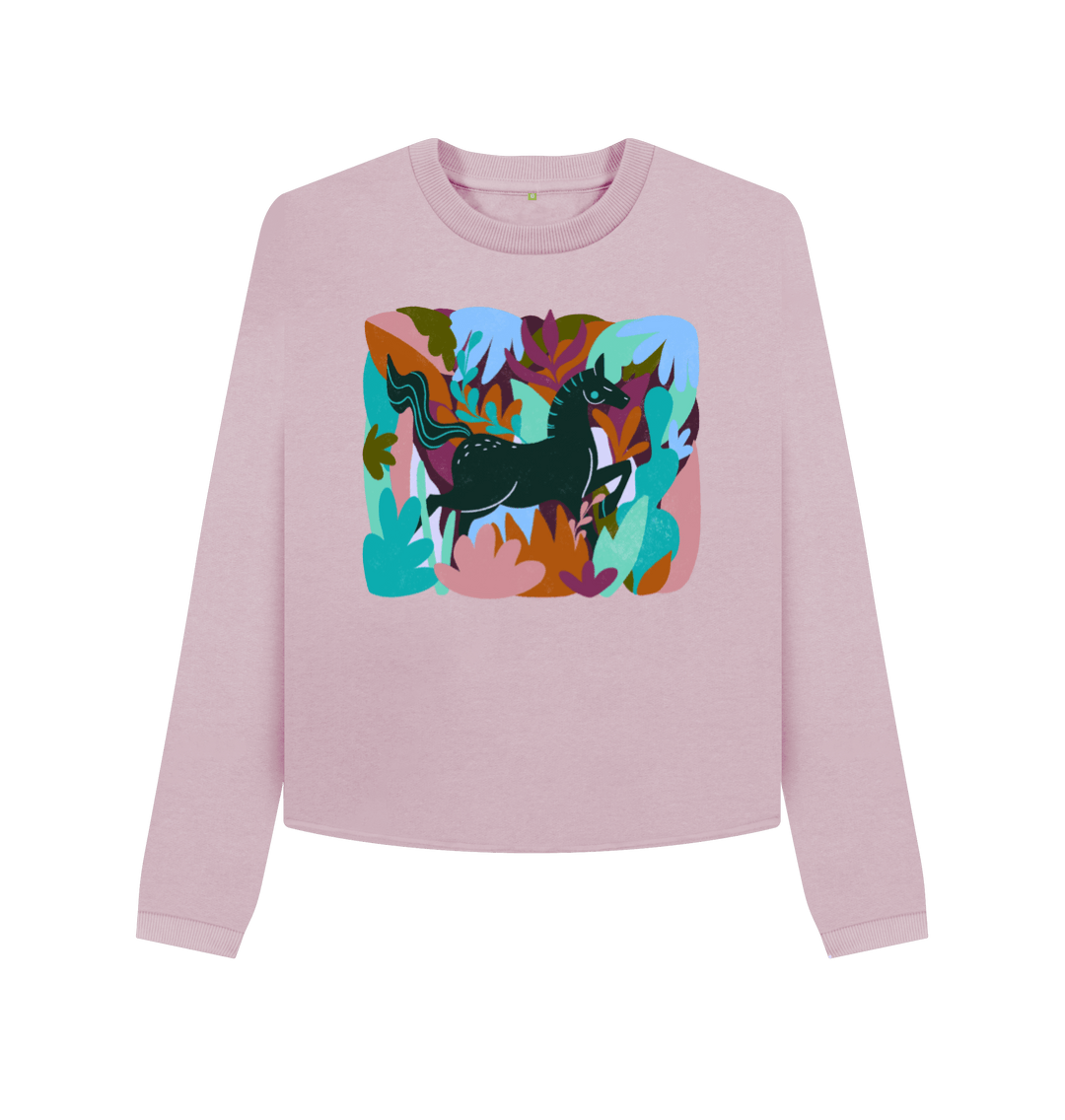 Mauve Printed Boxy Jumpers Front