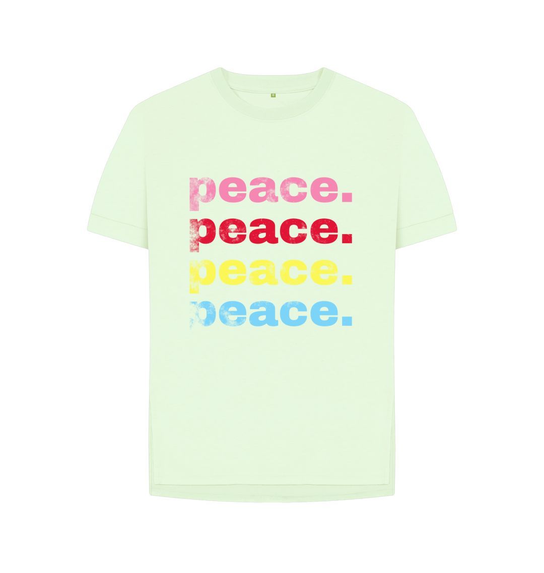 Pastel Green Peace Relaxed Tee