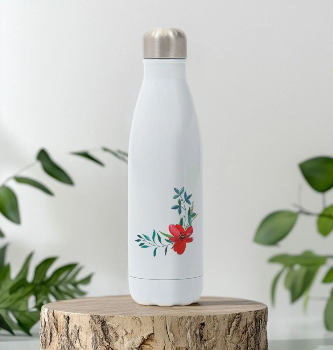 Stainless Steel Flower Water Bottle