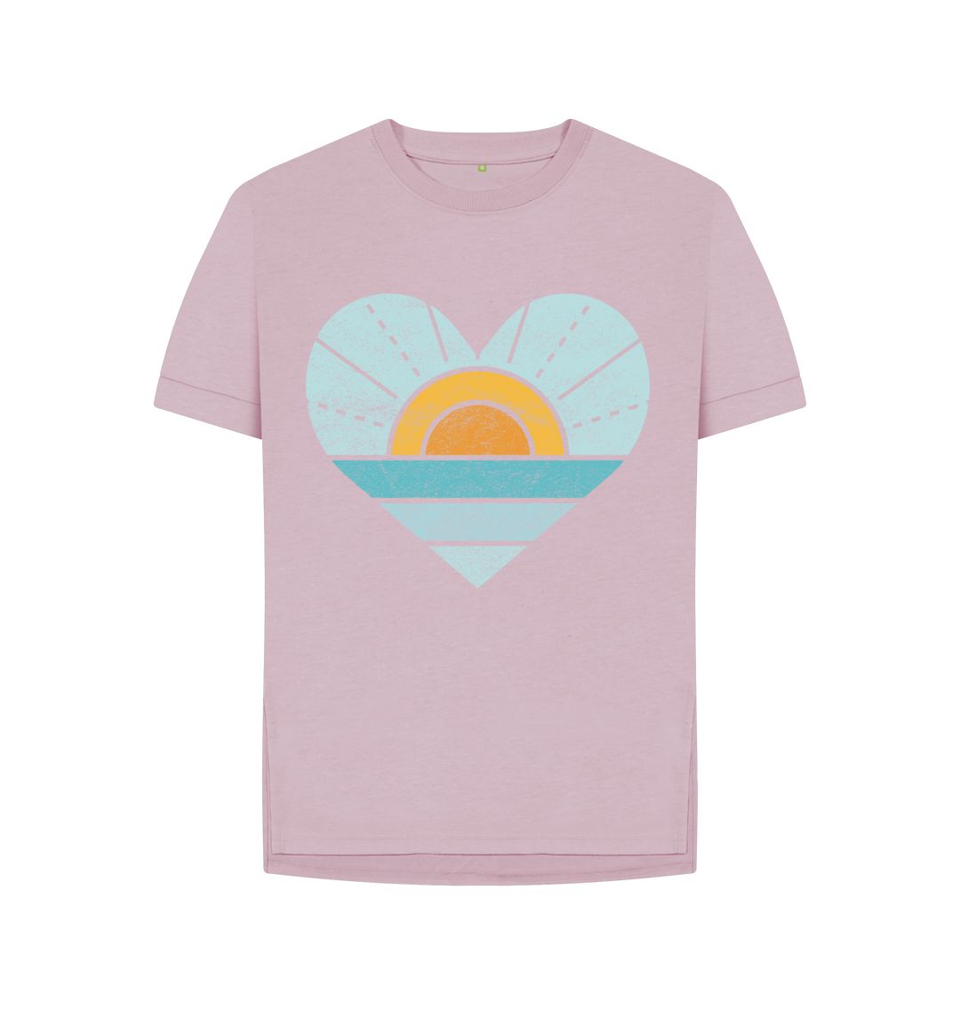 Mauve Heart, Sunset And Sea Relaxed Tee