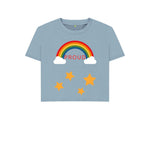 Stone Blue Rainbow And Stars Proud Boxy Tee