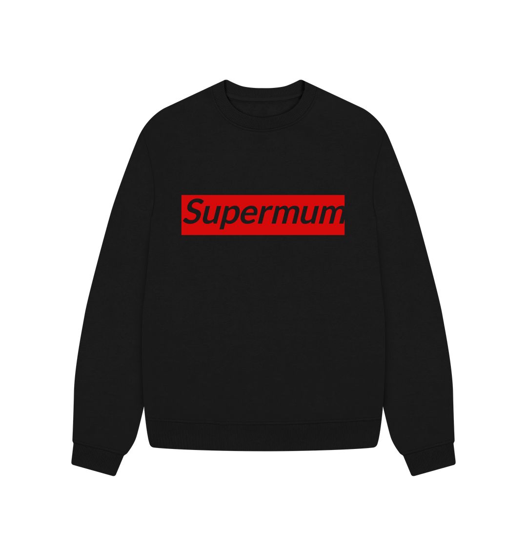 Black Supermum Oversized Jumper