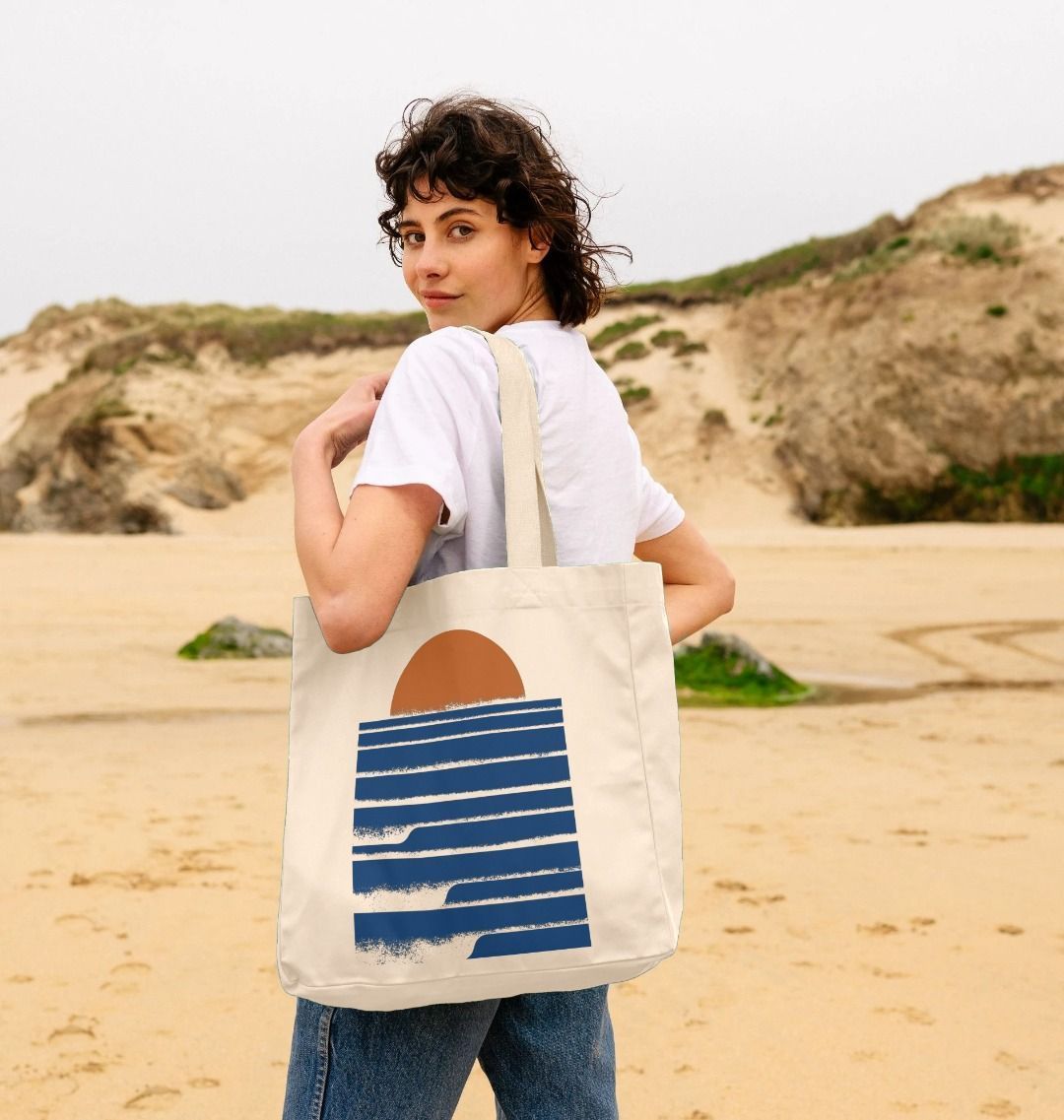 Sunset And Waves Shopper Tote