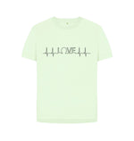 Pastel Green Love Line Relaxed Fit Tee