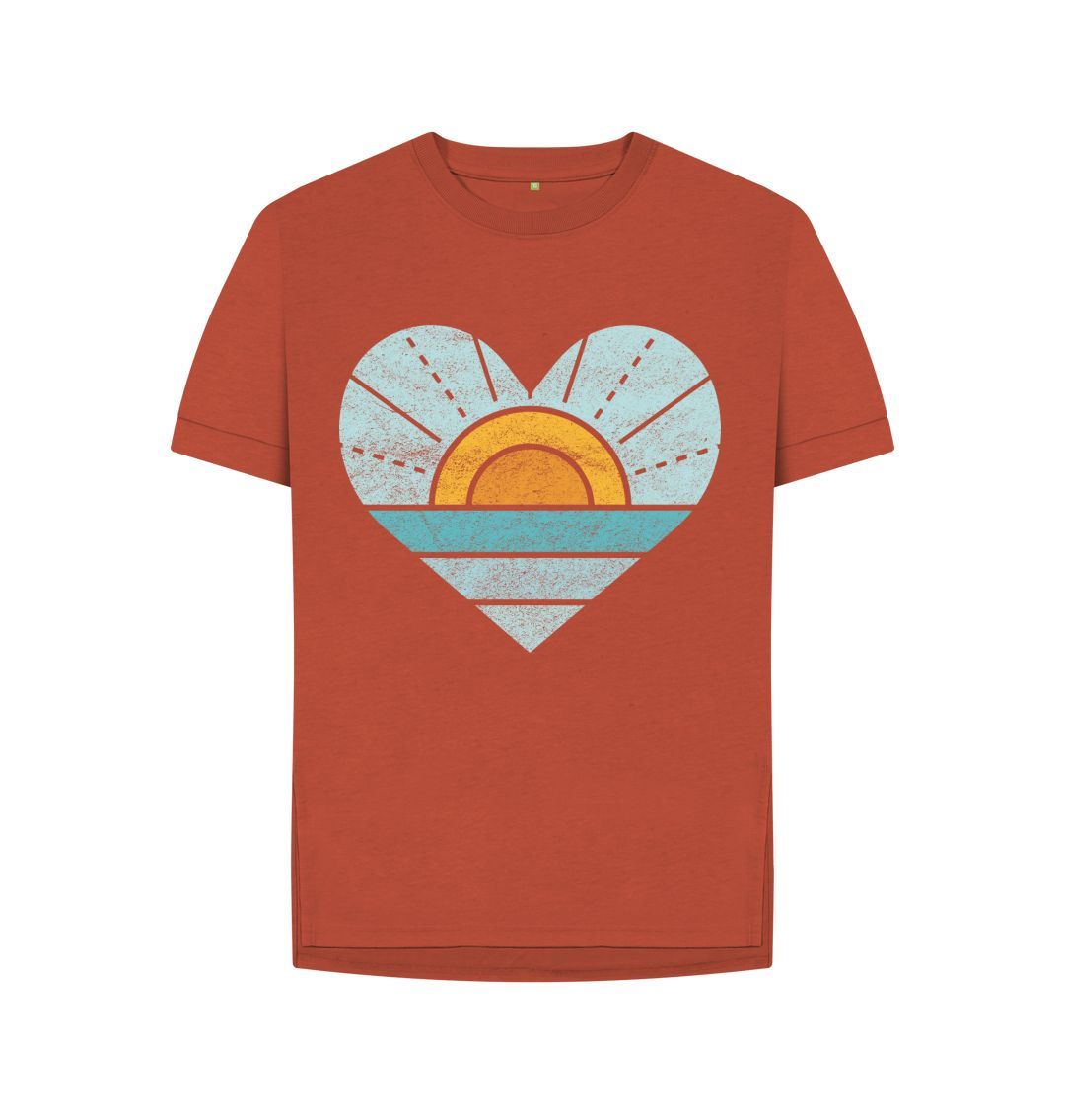 Rust Heart, Sunset And Sea Relaxed Tee