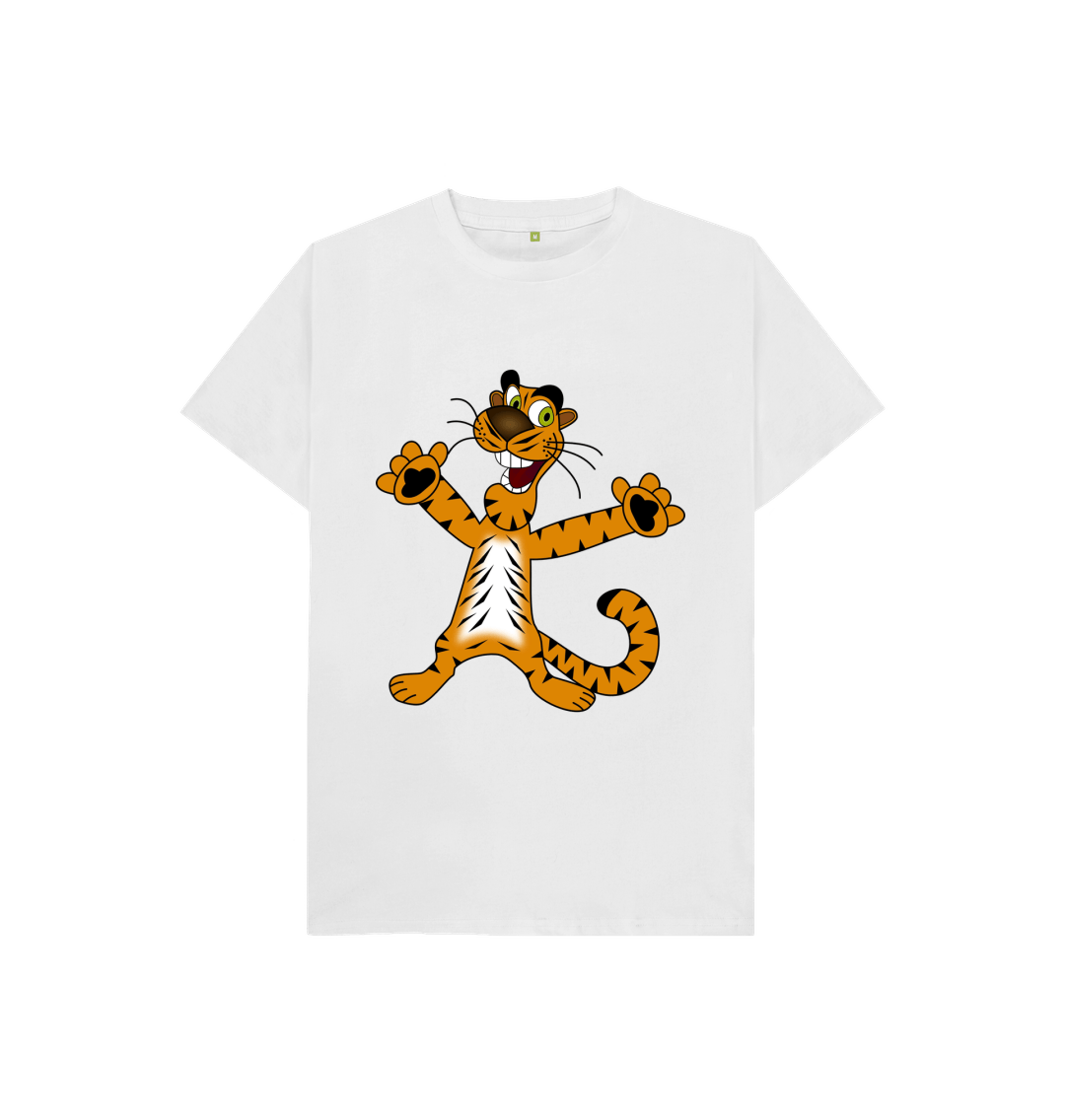 White Happy Tiger Tee