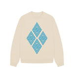 Oat Blue Diamonds Oversized Jumper